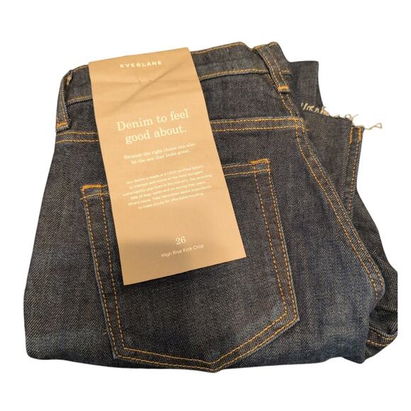 Everlane Women's Denim High Rise Kick Crop Jeans Flare Leg Blue Size 26 - Picture 13 of 13
